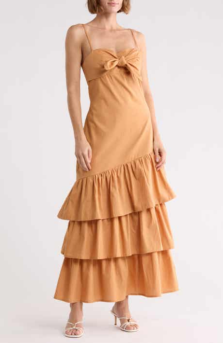 DRESS TO Knotted Ruffle Tiered Sundress