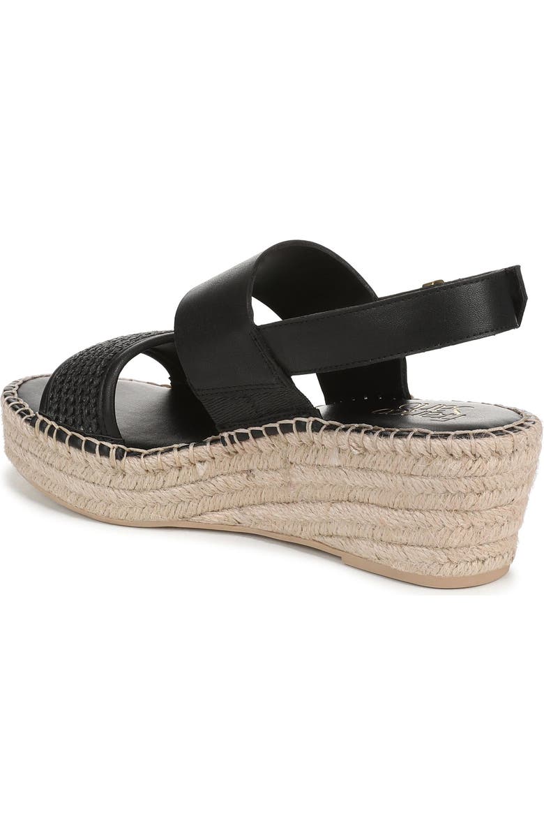 Franco Sarto Parry Wedge Sandal, Alternate, color, Black Faux Leather