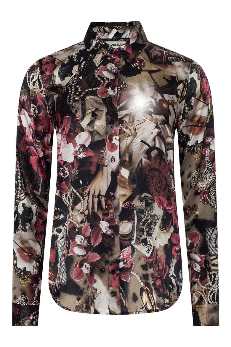 Tyler Silk Shirt, Alternate, color, BURGUNDY MT LUX COLLAGE