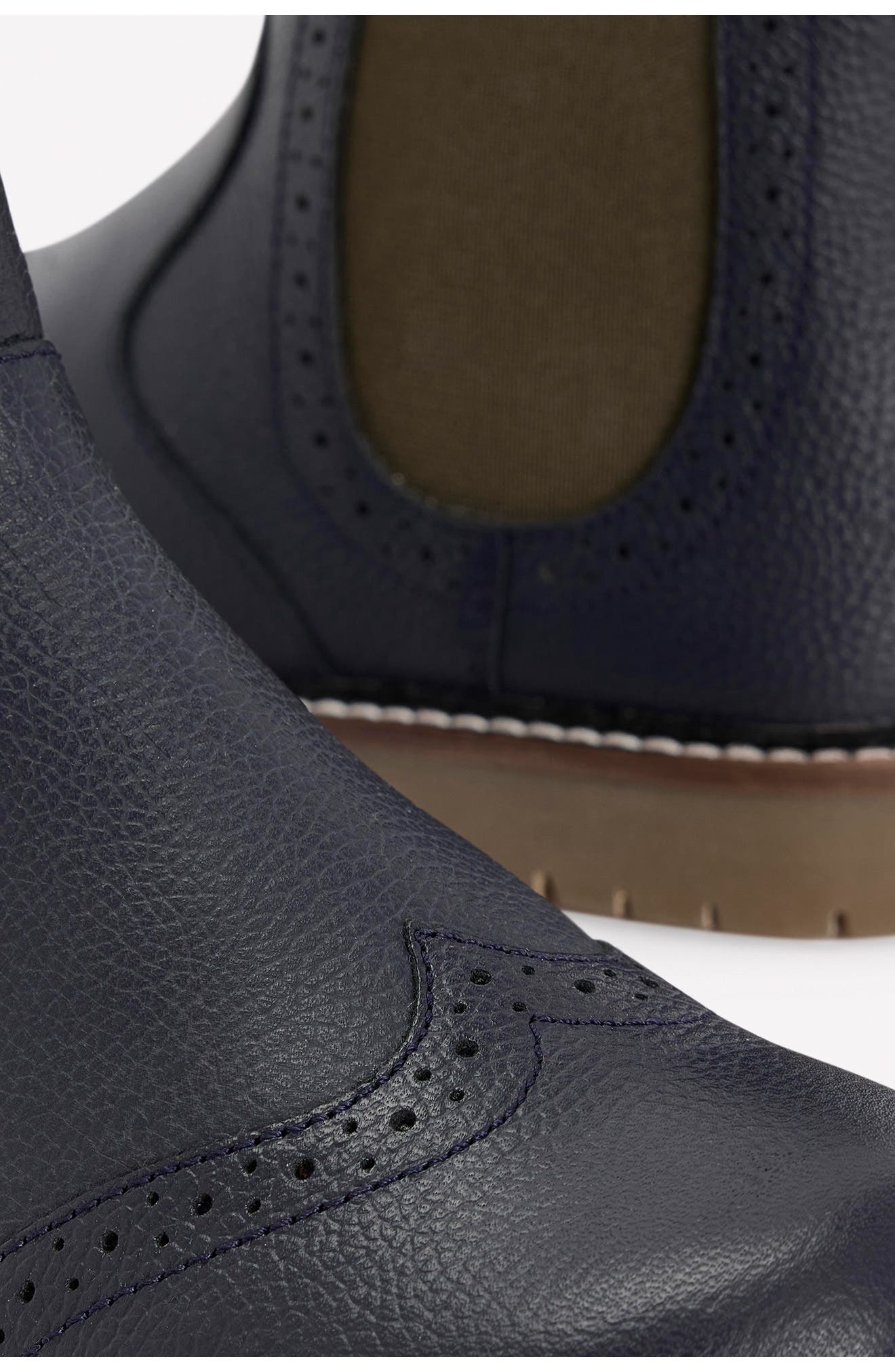 Kids' Wingtip Chelsea Boot, Alternate, color, NAVY