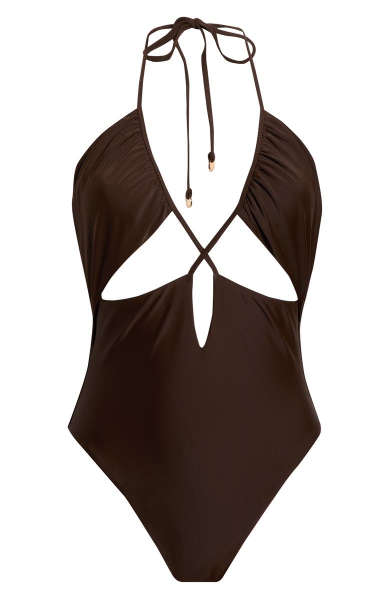 Ramy Brook Nia Cutout One-Piece Swimsuit, Alternate, color, Beach Brown