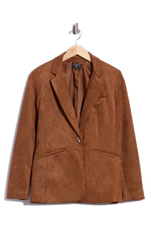 Faux Suede Blazer