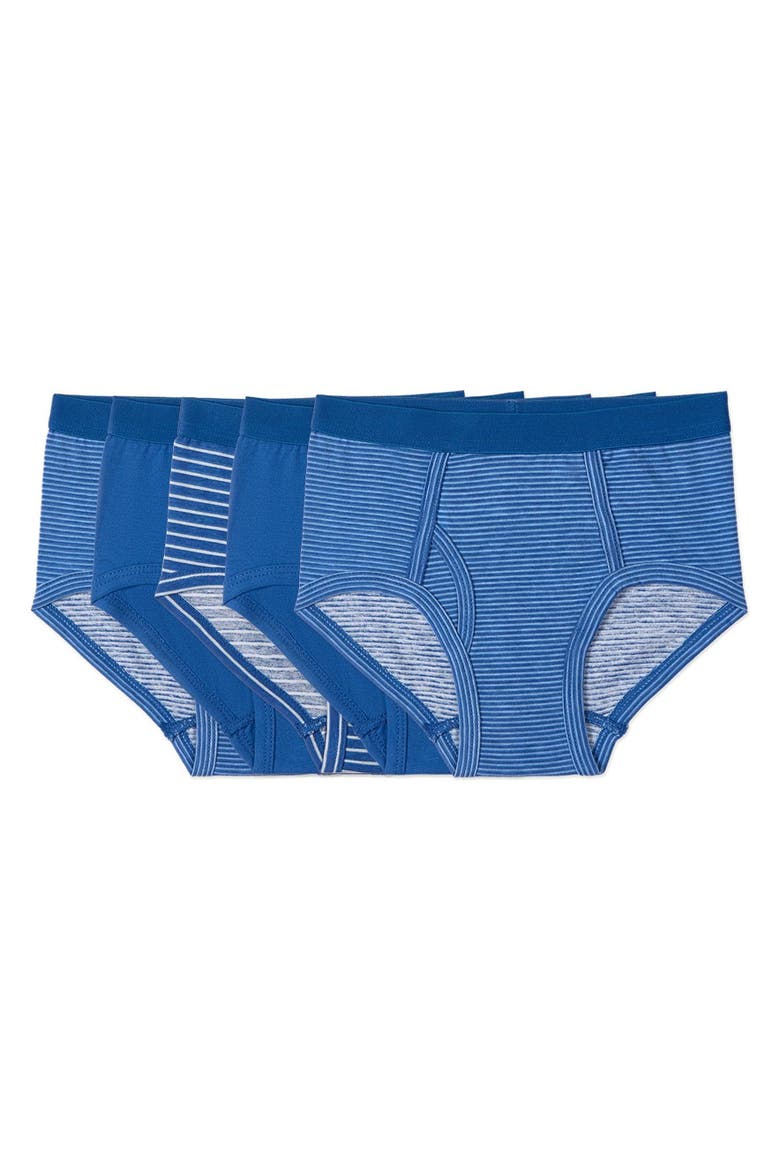 5 Pair Out Of The Blue Rich Briefs, Main, color, Blue Multi