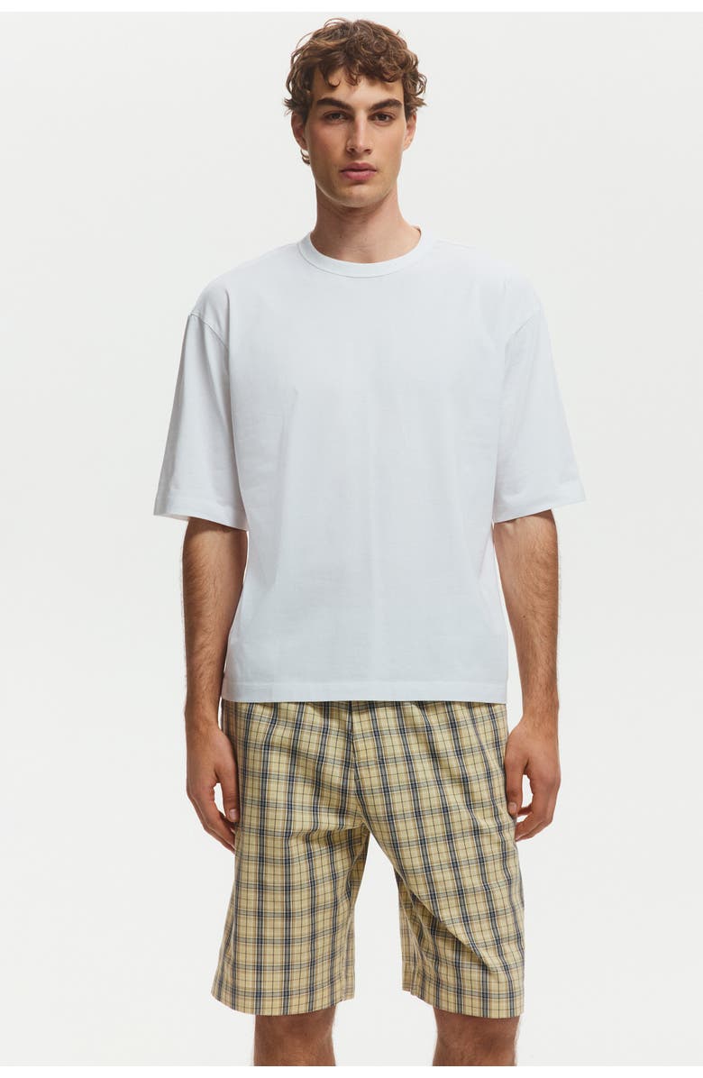 H&M 2-piece Cotton Loungewear Set, Alternate, color, Light Yellow/Checked