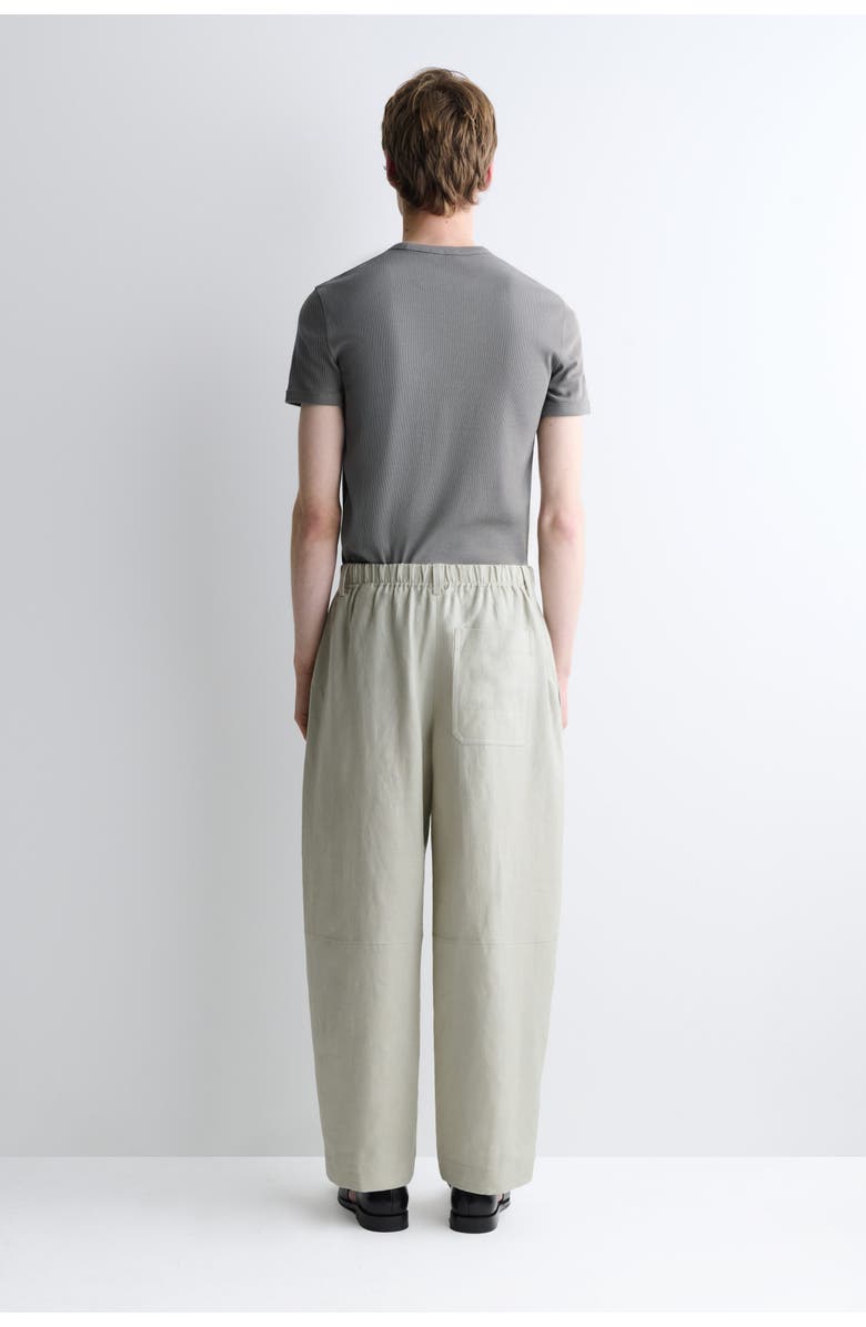 COS Linen Relaxed-fit Barrel-leg Trousers, Alternate, color, Gray