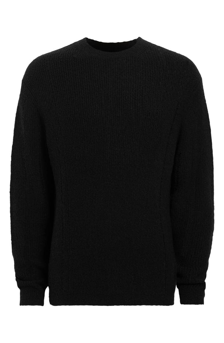 AllSaints Hades Distressed Merino Wool Blend Crewneck Sweater, Alternate, color,