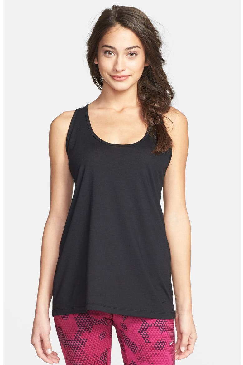'Flow' Racerback Tank, Main, color, BLACK