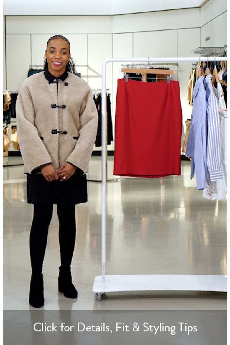 Stretch Crepe Knee Length Pencil Skirt video
