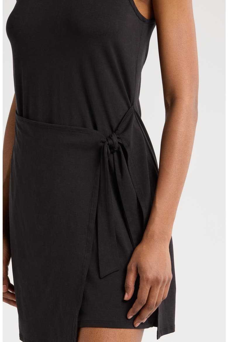 Meet Up Wrap Skirt Minidress, Alternate, color, BLACK