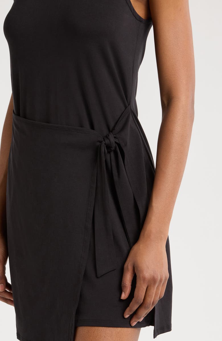 Beyond Yoga Meet Up Wrap Skirt Minidress, Alternate, color, Black
