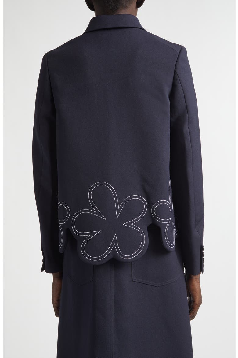 Comme des Garçons Girl Floral Embroidered Gabardine Cutaway Jacket