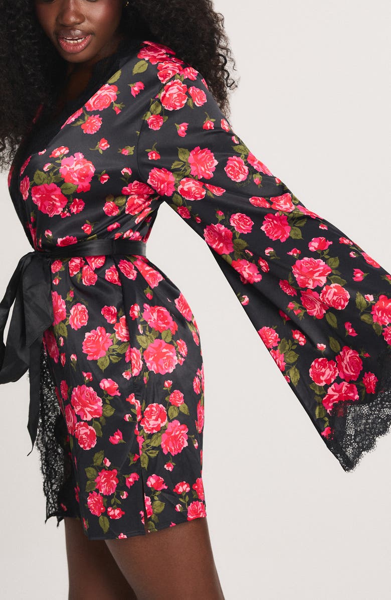 SAVAGE X FENTY Nite Shade Short Sleep Robe, Alternate, color, Hot Heavy Pink Rosy Passions