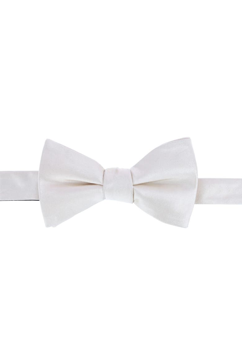 Sutton Solid Color Silk Cummerbund & Bow Tie Bundle, Alternate, color, Ivory