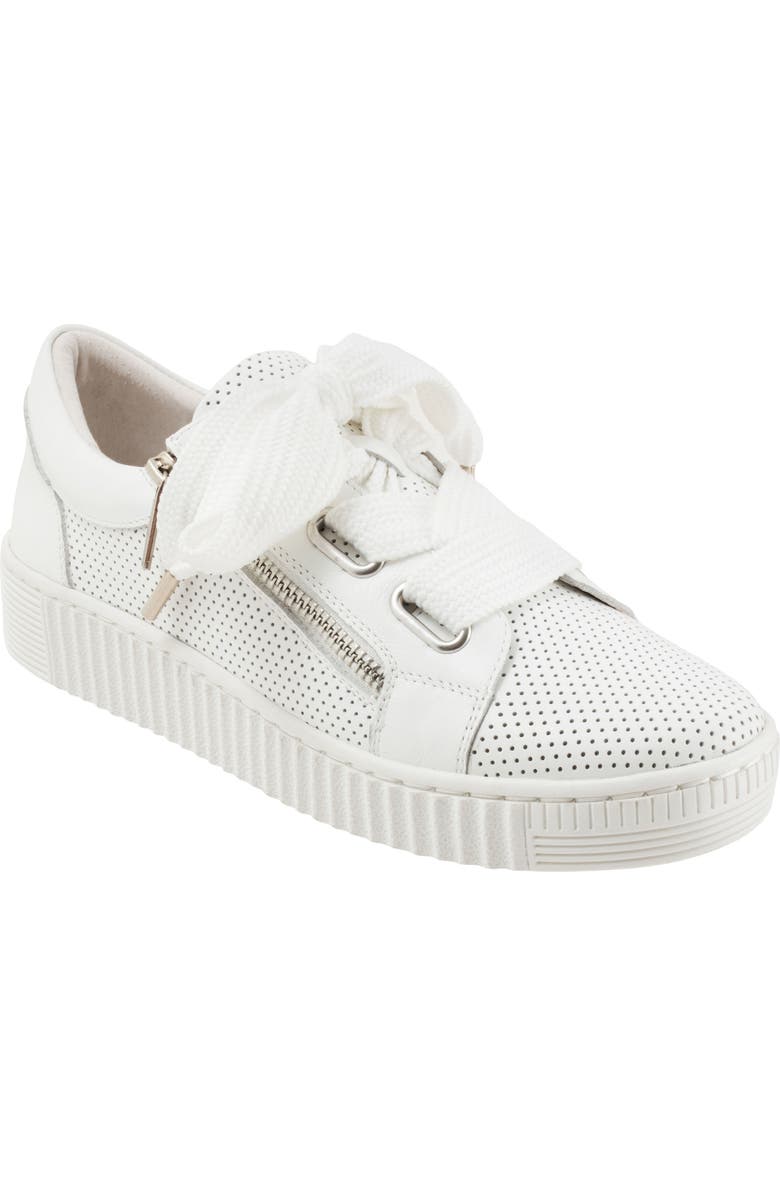 EOS FOOTWEAR Jovi Perforated Leather Sneaker, Main, color, White