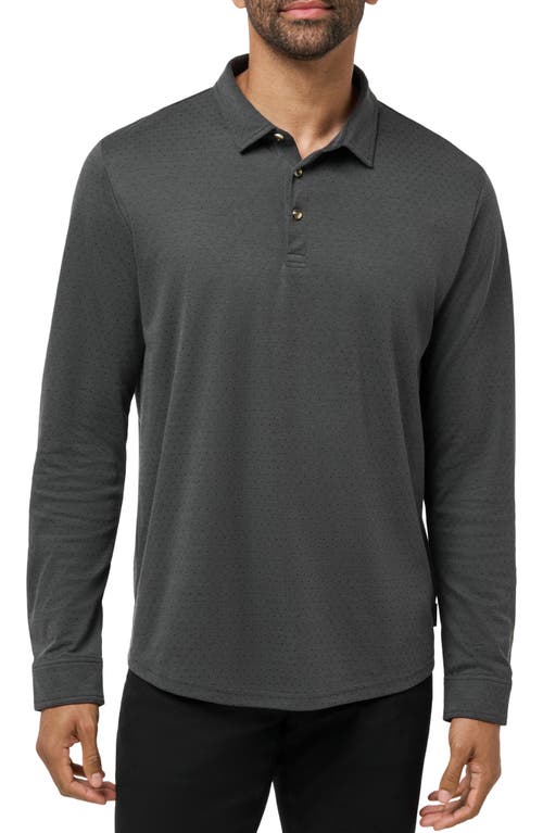 Travismathew Handsome Town Long Sleeve Polo In Black