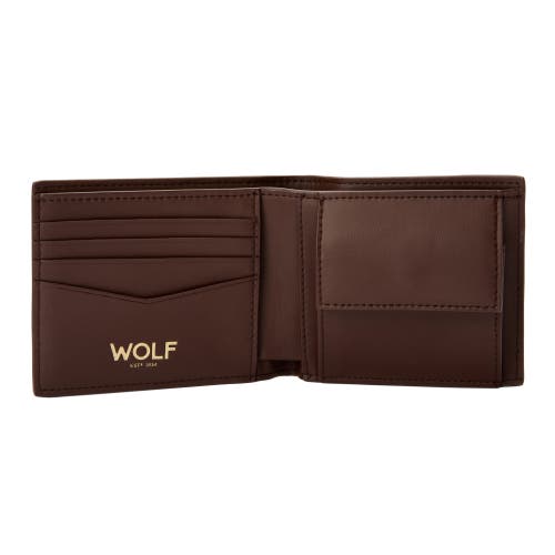 Wolf Signature Billfold And Coin In Brown