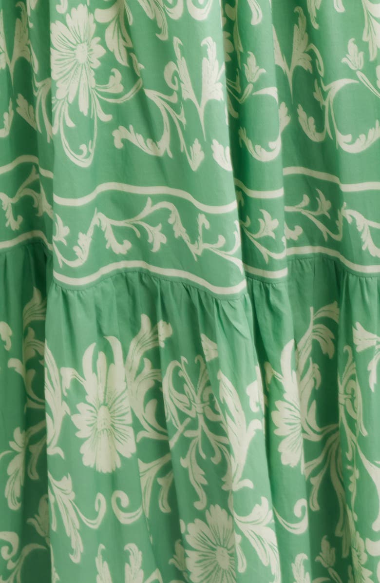 FLYING TOMATO Print Cotton Maxi Dress, Alternate, color, Sage