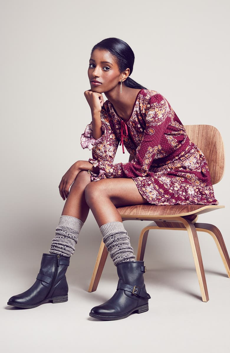 Free People 'Bridgette' Print Ruffle Hem Dress, Alternate, color, 