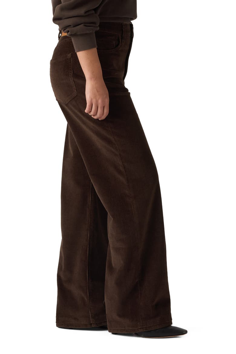 Ribcage High Waist Wide Leg Corduroy Jeans, Alternate, color, JAVA