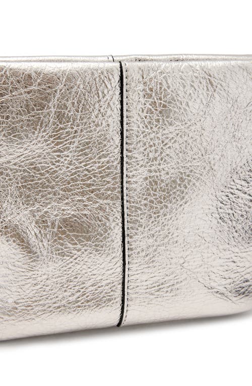 ALLSAINTS ALLSAINTS HEX GRAINED CRINKLED METALLIC LEATHER EAST/WEST POUCH 