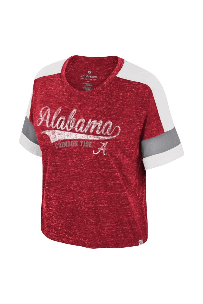 Women's Colosseum Crimson Alabama Crimson Tide Color Block Scoop Neck T-Shirt, Alternate, color, Crimson