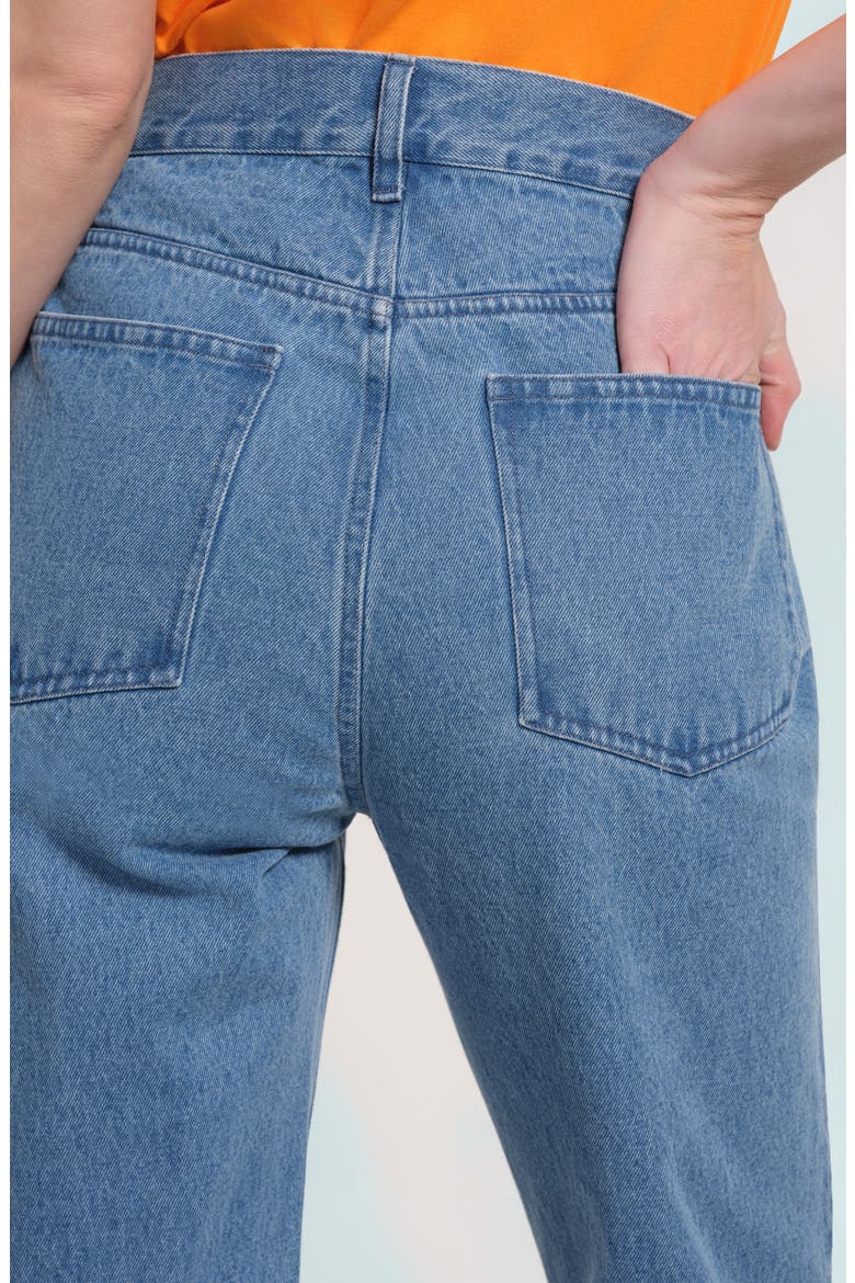 High Waist Straight Leg Jeans, Alternate, color, DENIM
