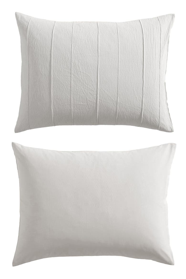 Woven Tucks Jacquard Cotton Duvet Set, Alternate, color, MEDIUM BEIGE