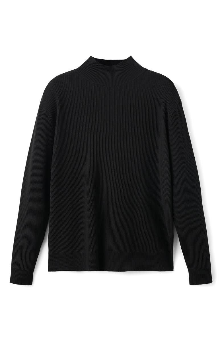 MANGO Ribbed Turtleneck Sweater, Alternate, color, Black