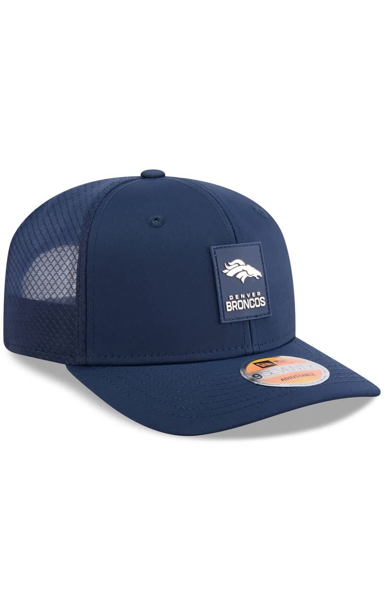 New Era Men's New Era Navy Denver Broncos 2025 Sideline 9SEVENTY Trucker Adjustable Hat, Alternate, color,
