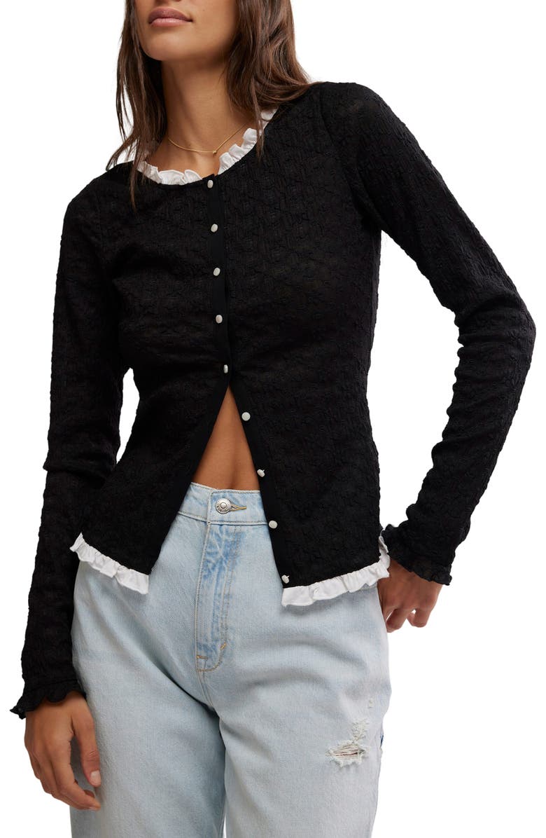Free People Blackbird Ruffle Cardigan, Main, color,