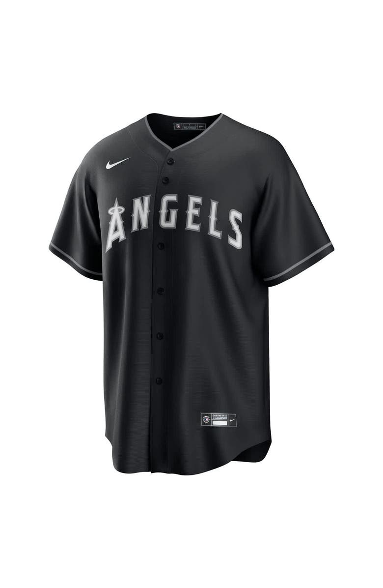 Nike Men's Nike Mike Trout Black Los Angeles Angels Lights Out Replica Player Jersey, Alternate, color, 