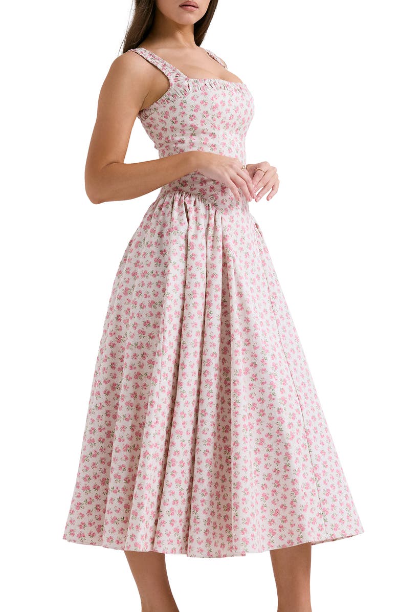 HOUSE OF CB Dorothy Floral Stretch Cotton Dress, Alternate, color, Print Cottage