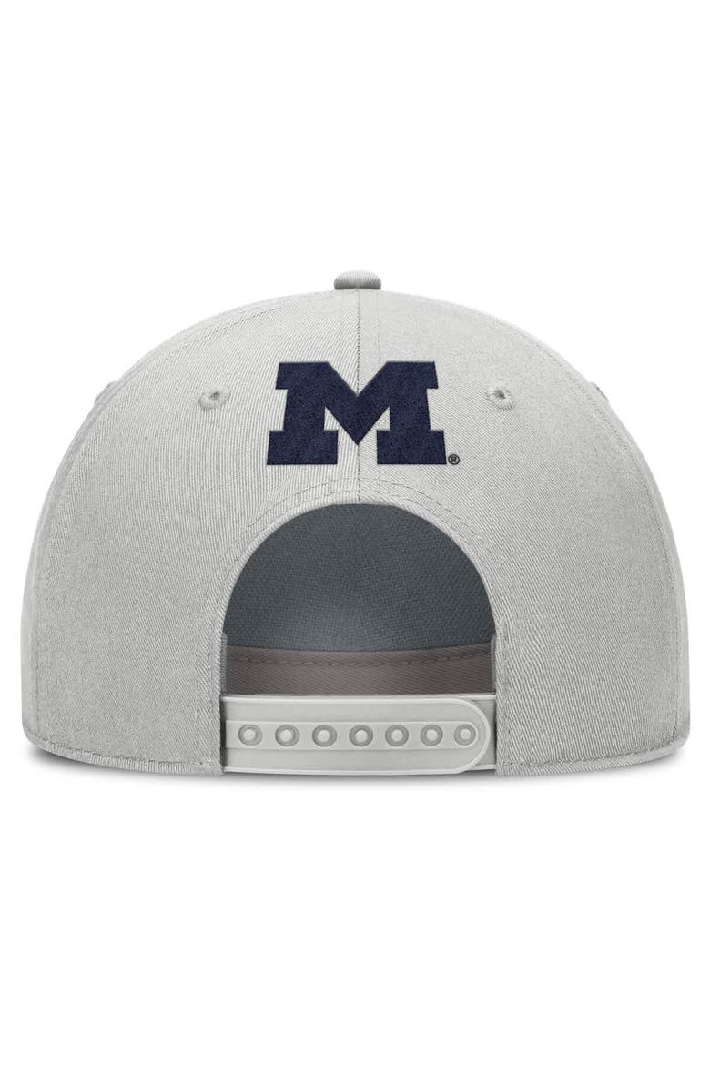 Men's Jordan Brand Gray Michigan Wolverines 2025 Sideline Dust Pinched Rise Adjustable Hat, Alternate, color, Gray