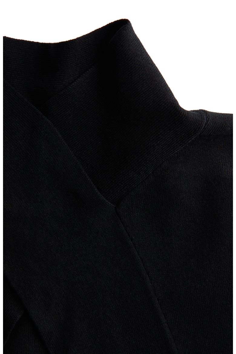 Fine-knit Turtleneck Top, Alternate, color, Black