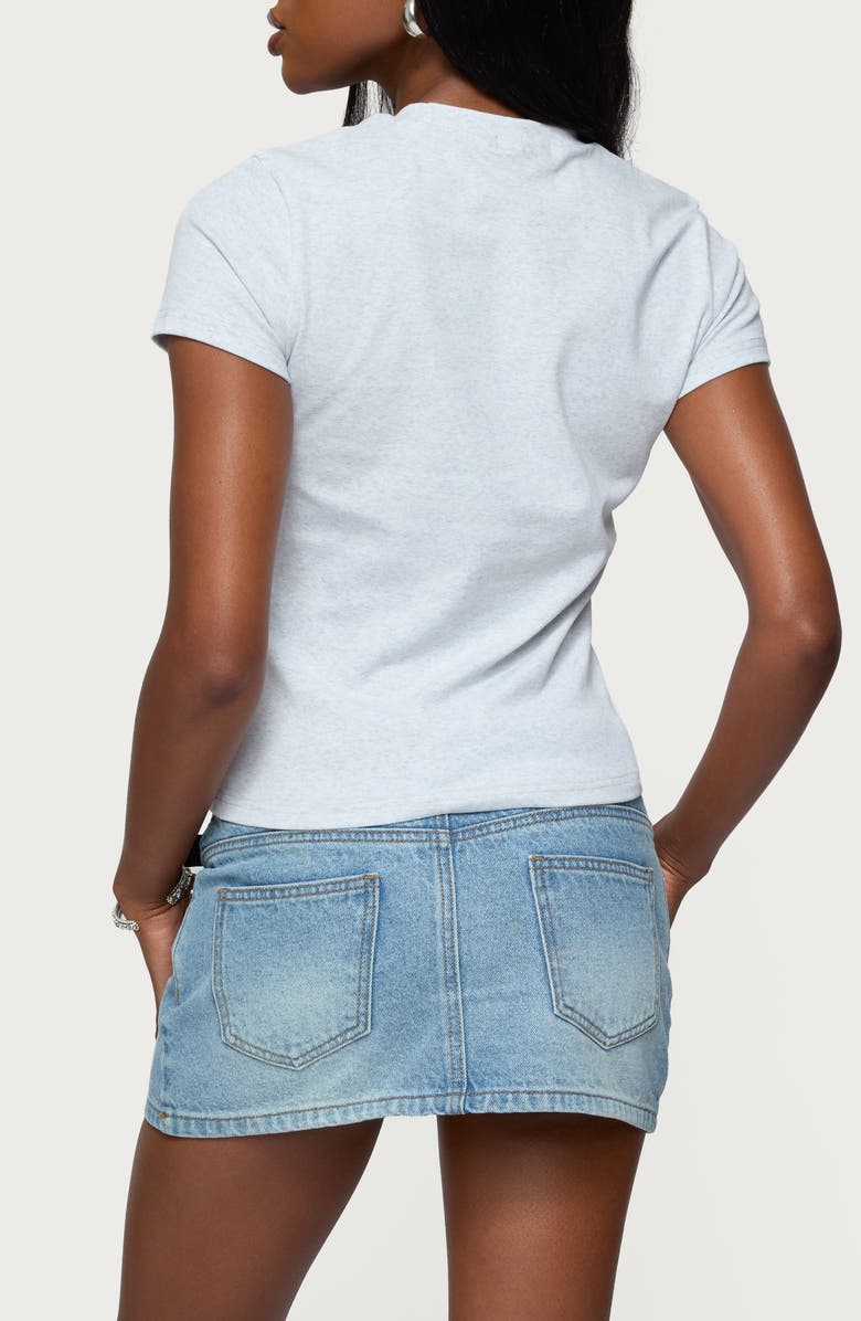 EDIKTED Sweet Berry Stretch Cotton T-Shirt, Alternate, color, Gray-Melange