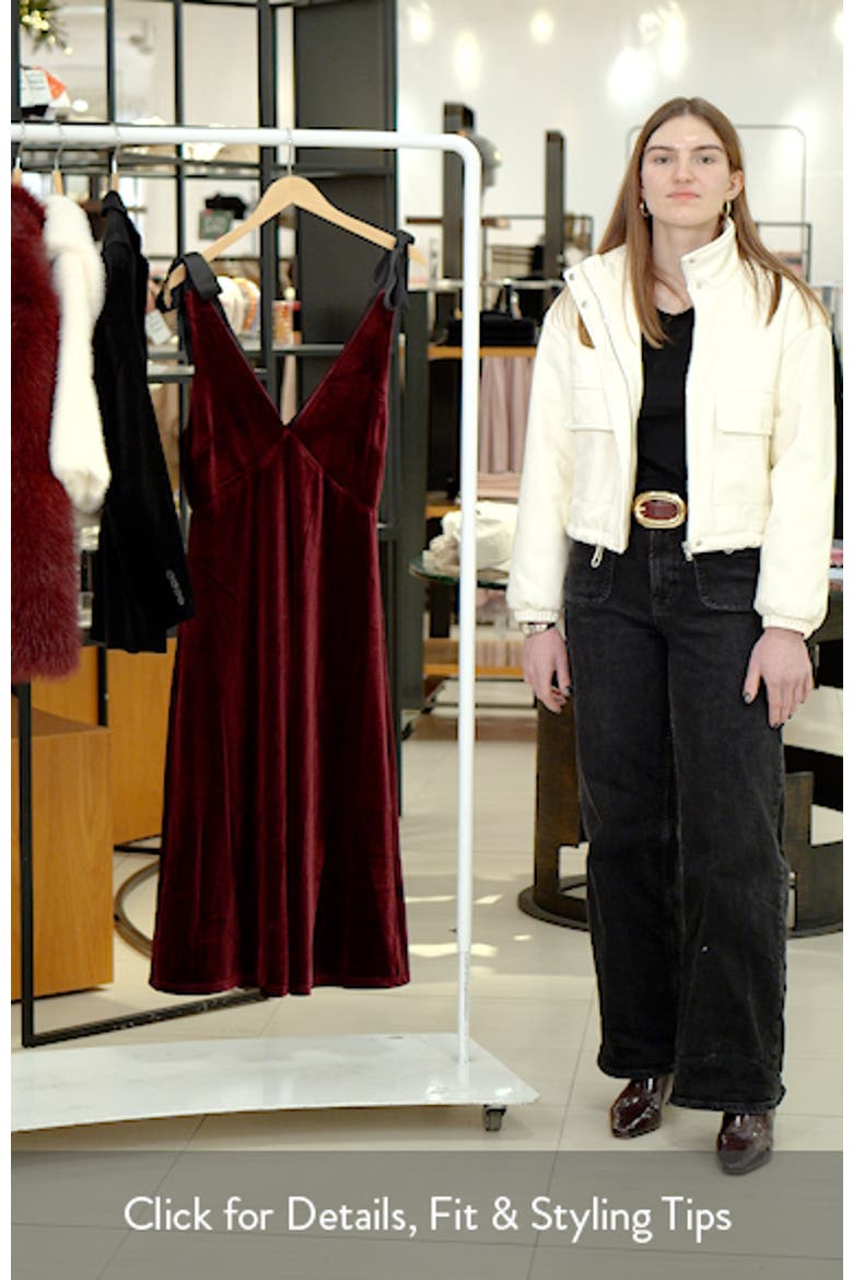 Adorned Virtue Bow Detail Velvet Midi Dress video