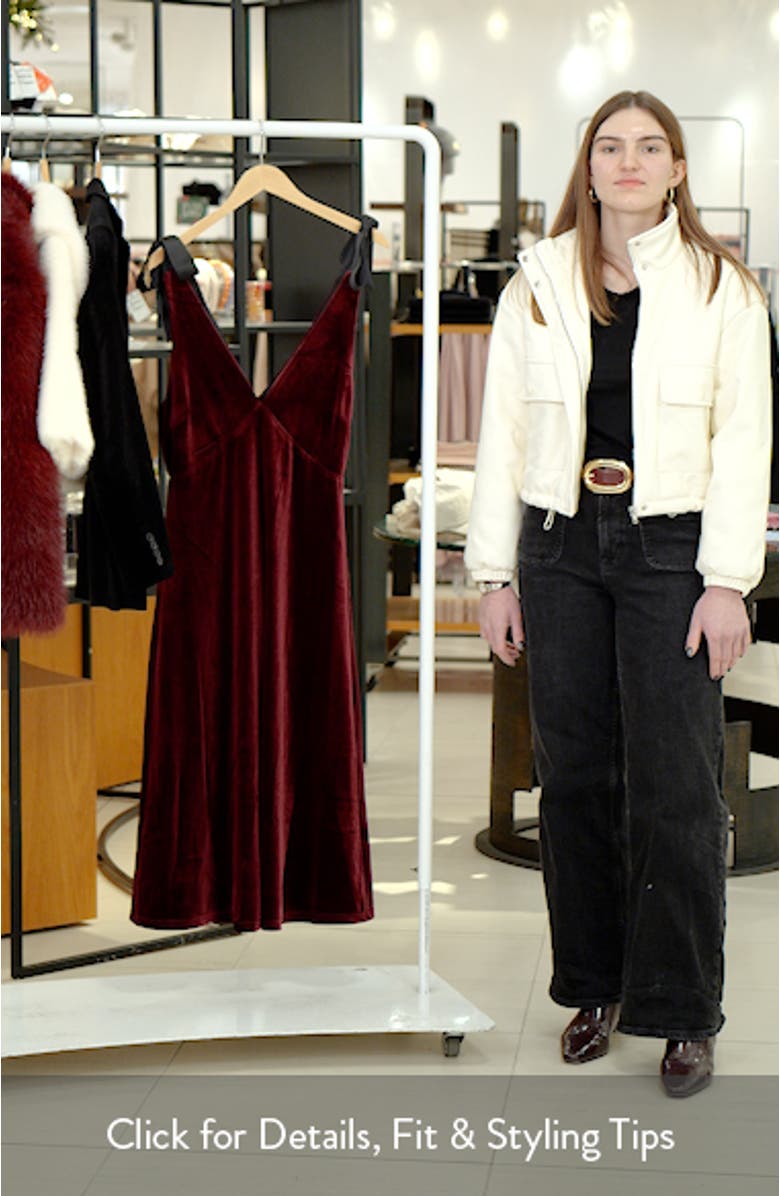 Adorned Virtue Bow Detail Velvet Midi Dress, sales video thumbnail