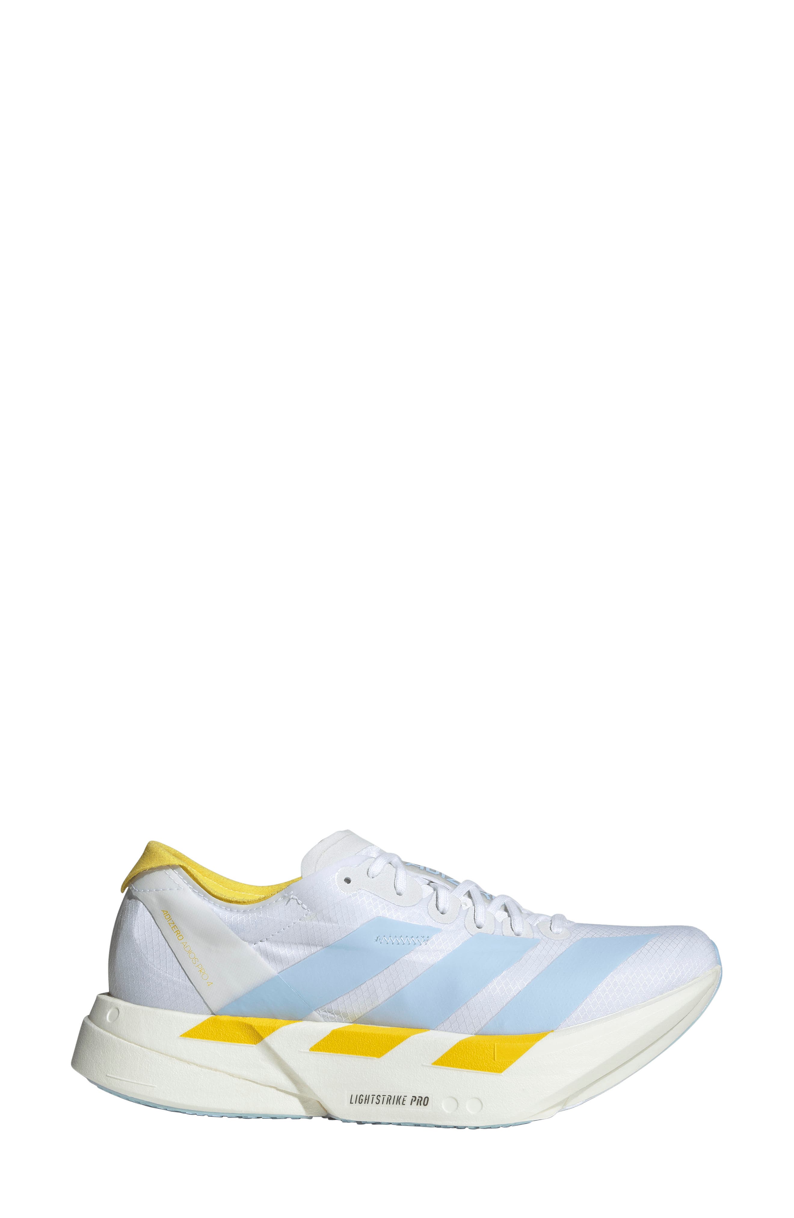 Adizero Adios Pro 4 Running Shoe, Alternate, color, FTWR WHITE