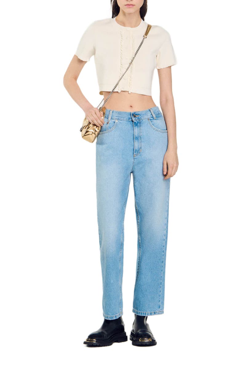 SANDRO Low-rise straight-leg jeans, Alternate, color, 