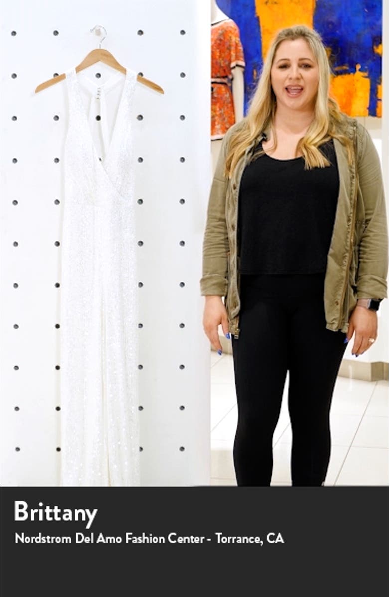 Surplice Sequin Jumpsuit, sales video thumbnail