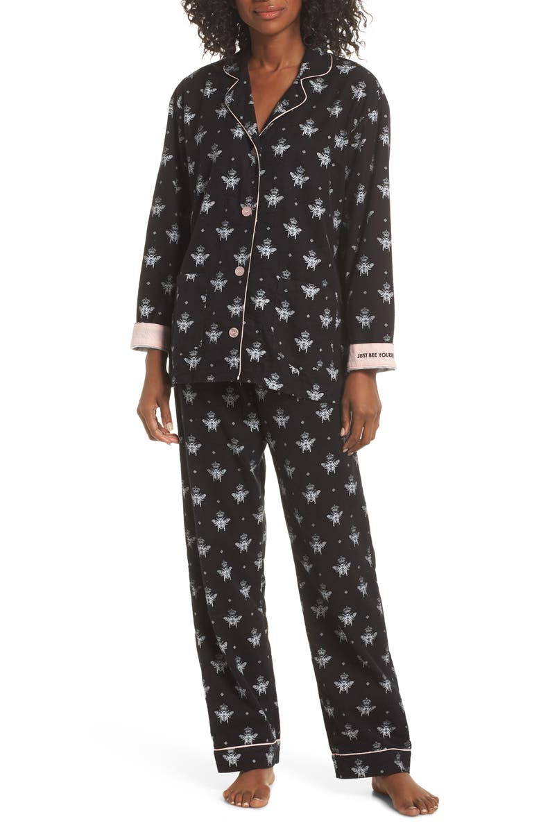 PJ Salvage Print Flannel Pajamas, Main, color,