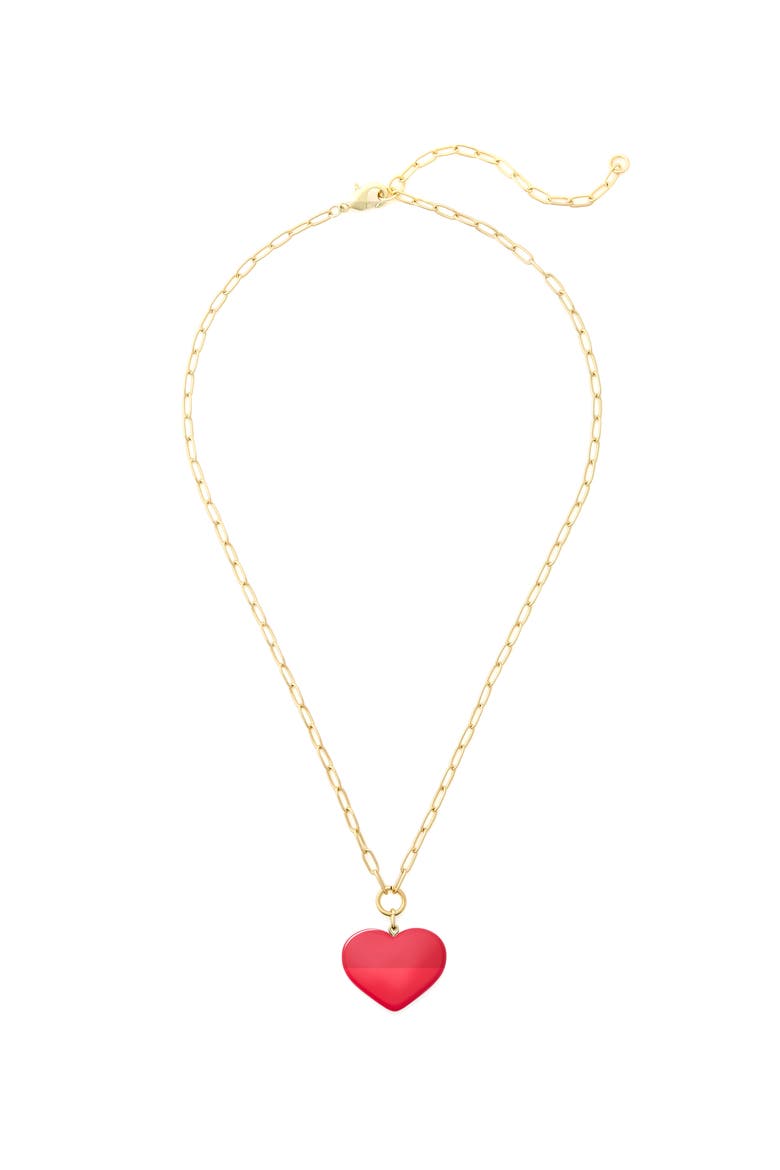 Midi Heart Pendant Necklace, Main, color, Ruby