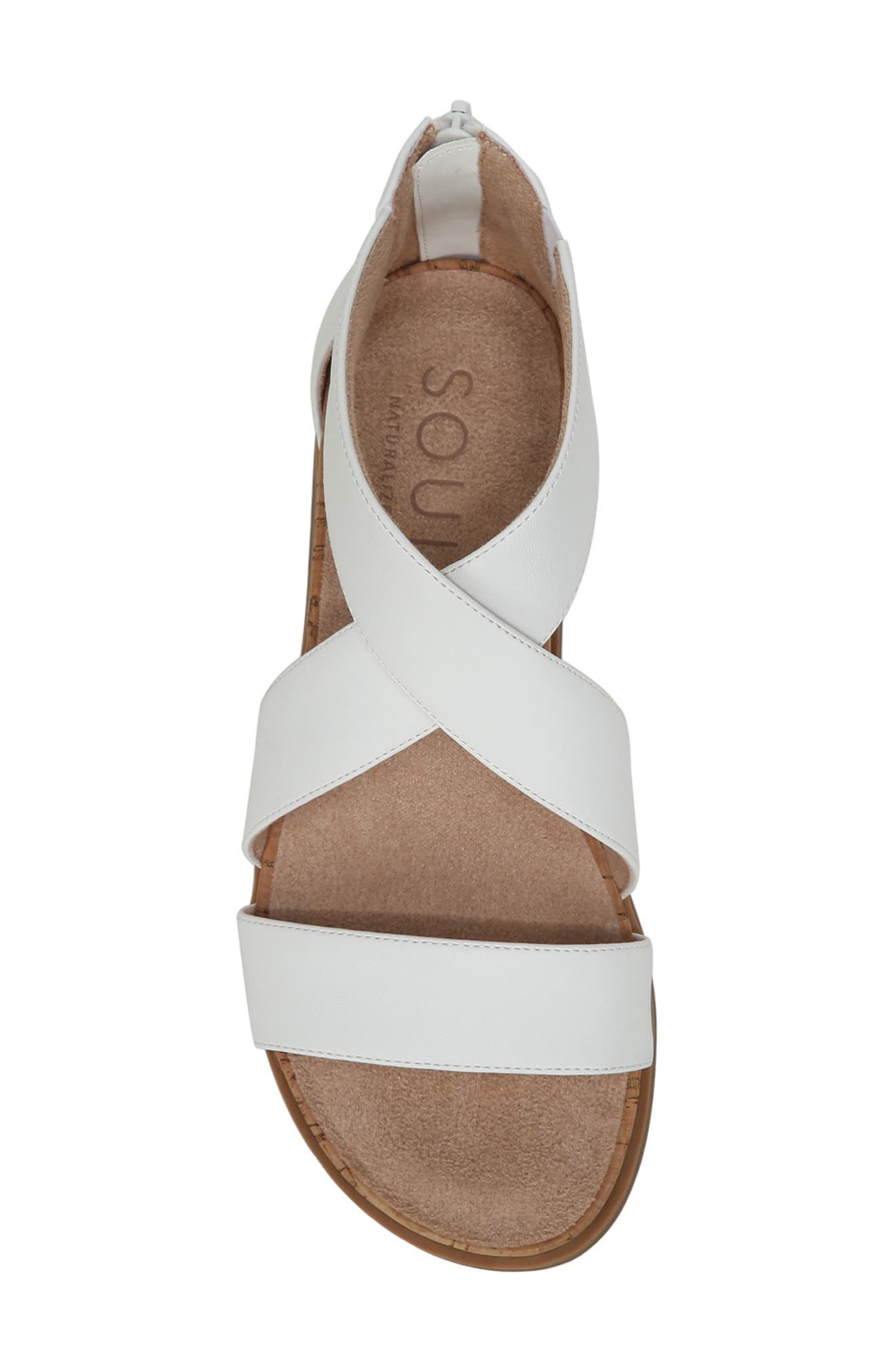 Cindi Strappy Sandal, Alternate, color, WHITE SYNTHETIC