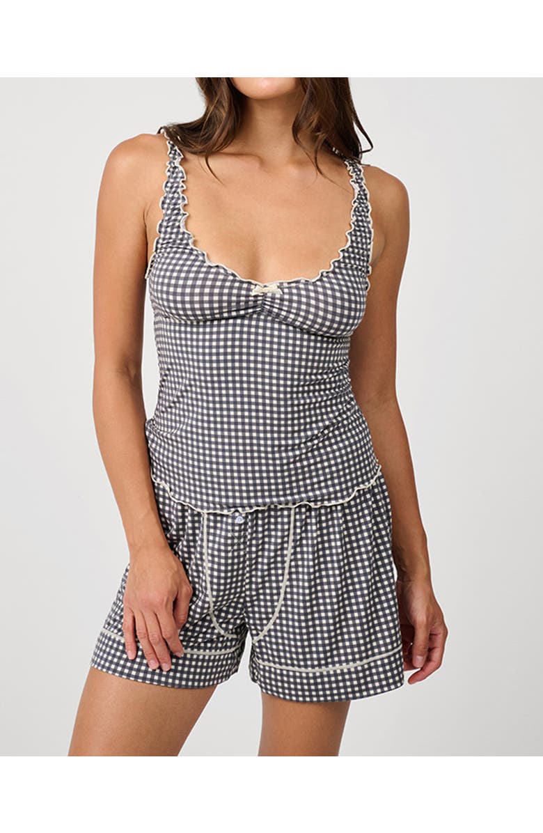 WeWoreWhat Lettuce Edge Tank, Main, color, Antiq Wht/Black