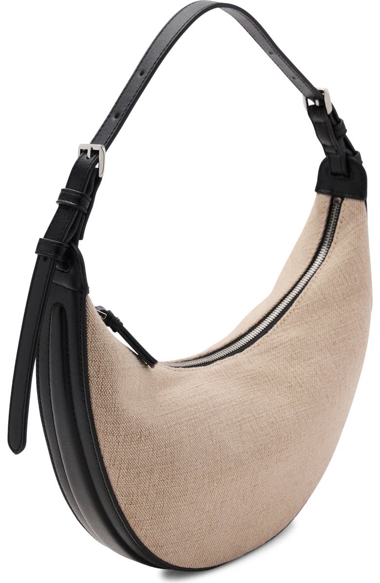 MANGO Mini Oval Linen Blend Shoulder Bag, Alternate, color,
