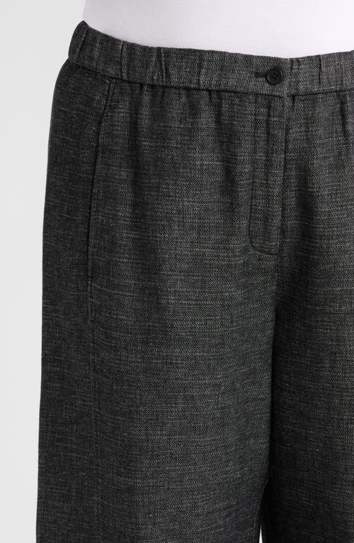 Eileen Fisher Cropped Wide-leg Hemp-organic Cotton Pants In Black