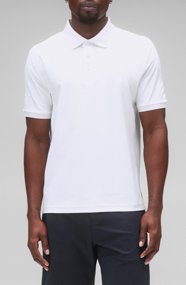 Reigning Champ Playoff Tech Piqué Polo, Main, color, White