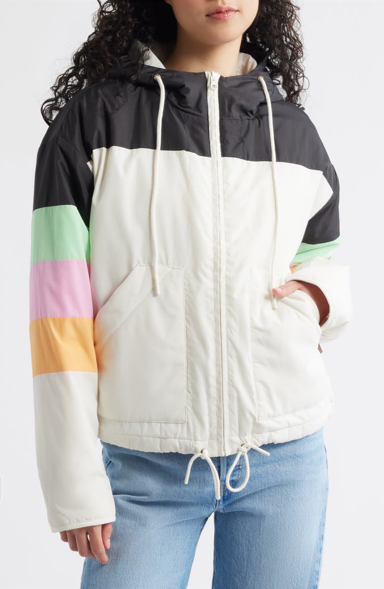 Rip Curl Keepsakes Insulated Bomber Jacket, Alternate, color, White Multi