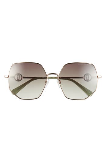 Marc Jacobs 59mm Gradient Geometric Sunglasses In 0pef-9k