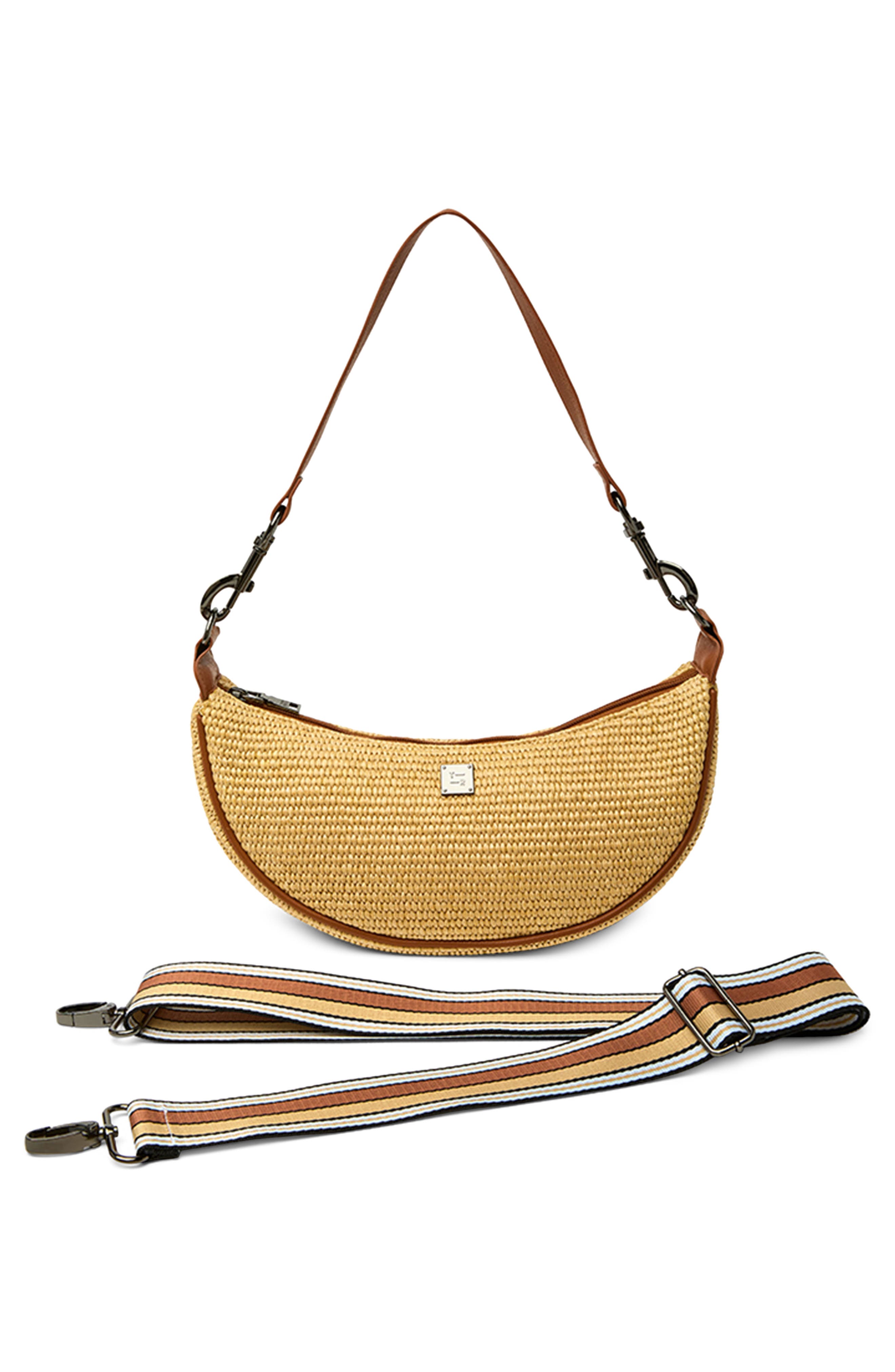 THINK ROYLN Moonlighting Raffia Shoulder Bag, Alternate, color, 
